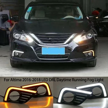 

for Nissan Altima 2016-2018 Pair Front LED DRL Daytime Running Fog Light with Turn Signal Lamp