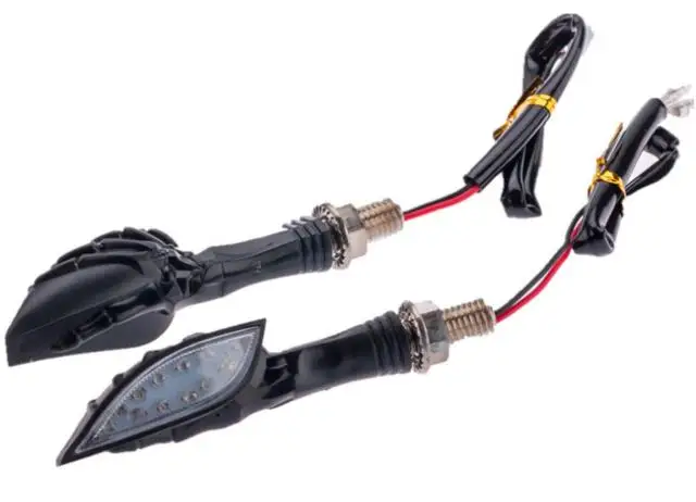 50 пар Skull ручной Мотоцикл Индикаторы поворота светодиодный указатель поворота Moto Blinker лампа янтарного цвета - Цвет: black