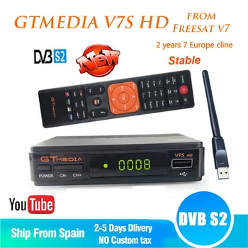 

DVB-S2 Gtmedia V7S HD 1080P Receptor YouTube Satellite Receiver HD Box Cline Decoder WiFi Freesat v7 receptor v7 freesat hd