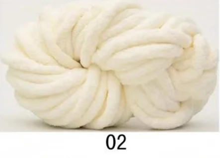 Cream DIY супер объемная шерсть 2,5 см толстый домашний ковер, вязаная шенилловая пряжа для вязания, товары для ручного вязания D30 - Цвет: Cream