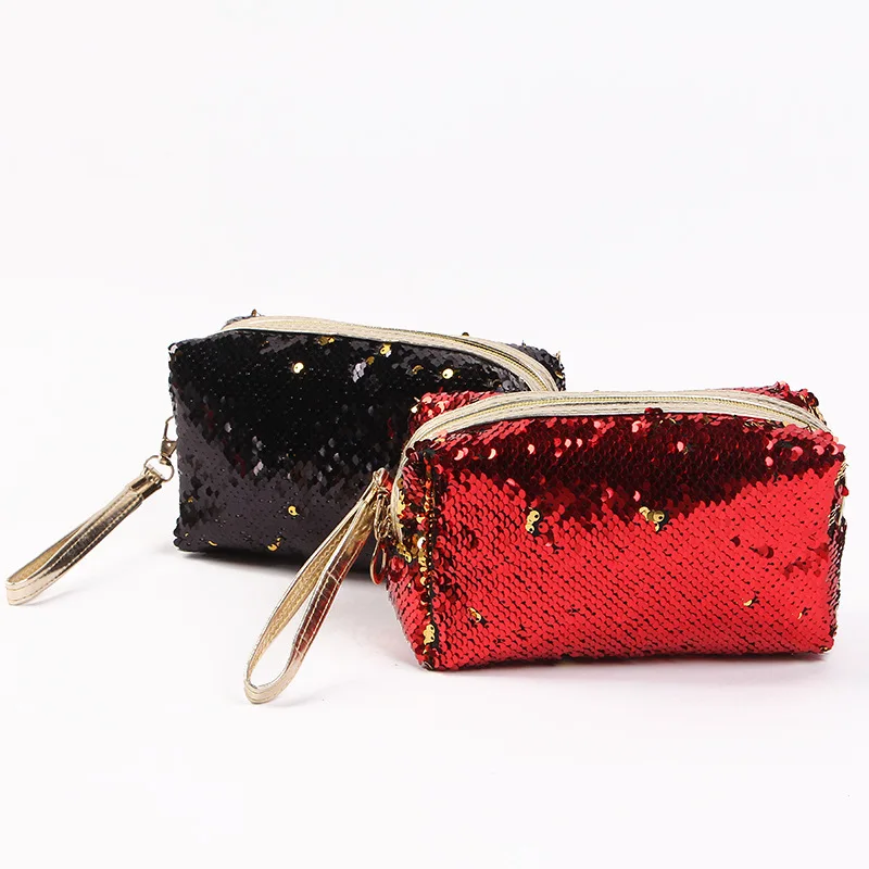 

New Style Fashion Women Storage Bag Multicolor Sequins Mermaid Glitter Cosmetic Bag Make-up Clutch Bag Party Pouch Travel