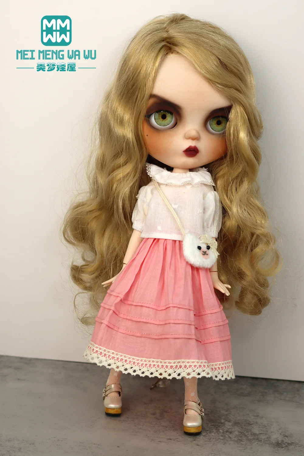 브라이스 아존 인형옷, 28-30cm, OB23, OB24 장난감, 인형 액세서리, 패션, 흰색 셔츠, 긴 치마