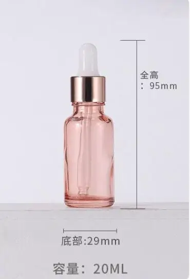 2pcs 20ml Glass Drop Bottles,Refillable Essential Oil Perfume Liquid  Dropper Solution Bottles Empty Bottle Decor(Gold)