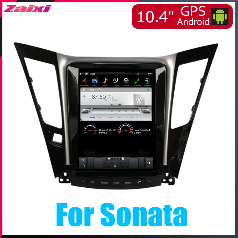 ZaiXi мультимедиа для Android gps для hyundai Sonata 2011~ радио вертикальный автомобильный сенсорный экран в стиле Tesla экран радио видео USB dab