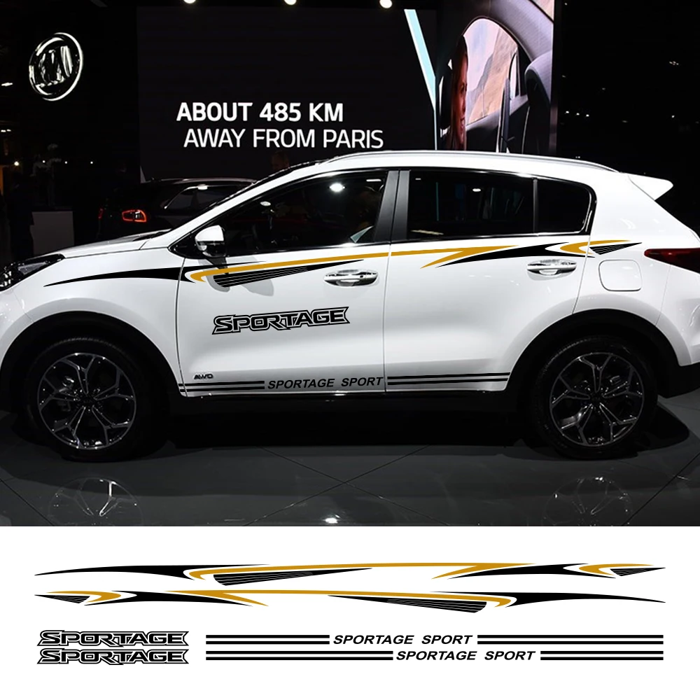 2 шт. автомобиль для KIA Sportage Стикеры Авто боковой корпус украшения Наклейка гонки