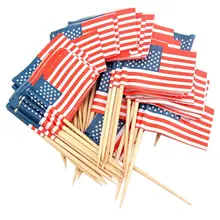 100 американский флаг зубочистки вечерние украшения для кексов сэндвич мини-палочки для еды