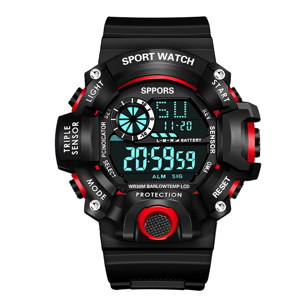Multifunction Sports Watch Display Date Calendar Week Alarm Unisex Watch Military Stopwatch Professional Clock Reloj Hombre 2022 