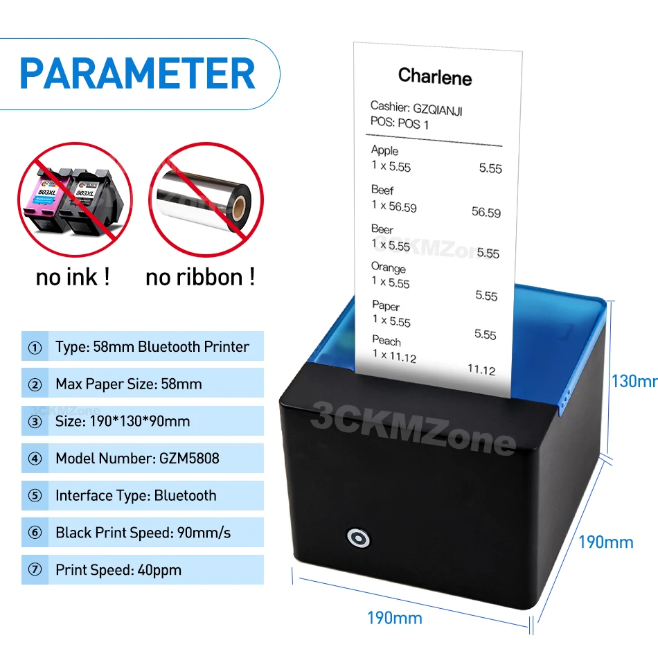 POS Bluetooth принтер мобильный мини Портативный Термальный чековый принтер ручные pos-принтеры Bluetooth для android iOS двойная система