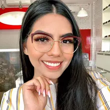 Новинка, женские очки по рецепту, кошачий глаз, сплав, компьютерная оптическая оправа, близорукие дальнозоркие линзы, женские очки, Lunette De Vue