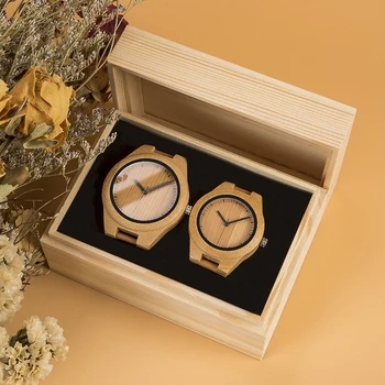 

Couple Watch BOBOBIRD Wood Watch Men Women Wristwatch Customized Lovers Anniversary Gifts Jewelry in Wooden Box Christmas Gift