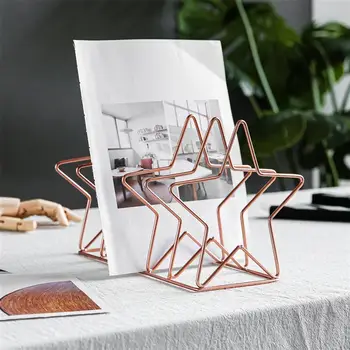 

Iron Bookshelf Magazine Display Stand Newspaper Storage Rack Vintage Organizer Storage Holder Office Desk Storage Book Organizer