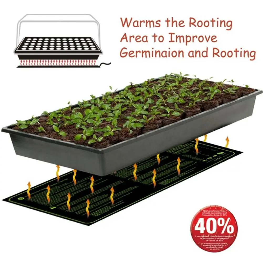 

Seedling Heat Mat Waterproof Durable Germination Station Warm Hydroponic Heating Pad for Indoor Home Gardening Seed 30x10in