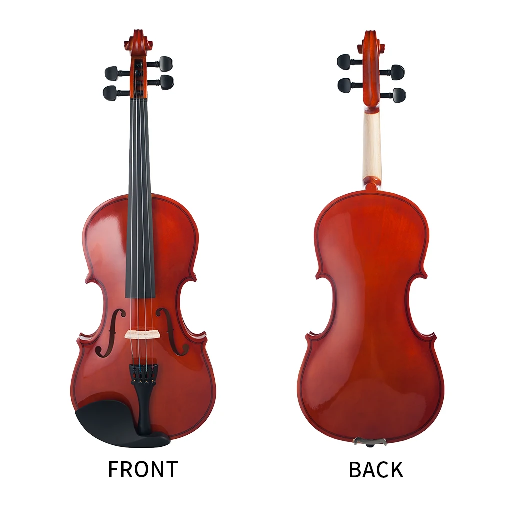 

Wood 1/8 Acoustic Violin Varnished Fiddle With Storage Case for 4 - 5 Years Old Kids Beginner