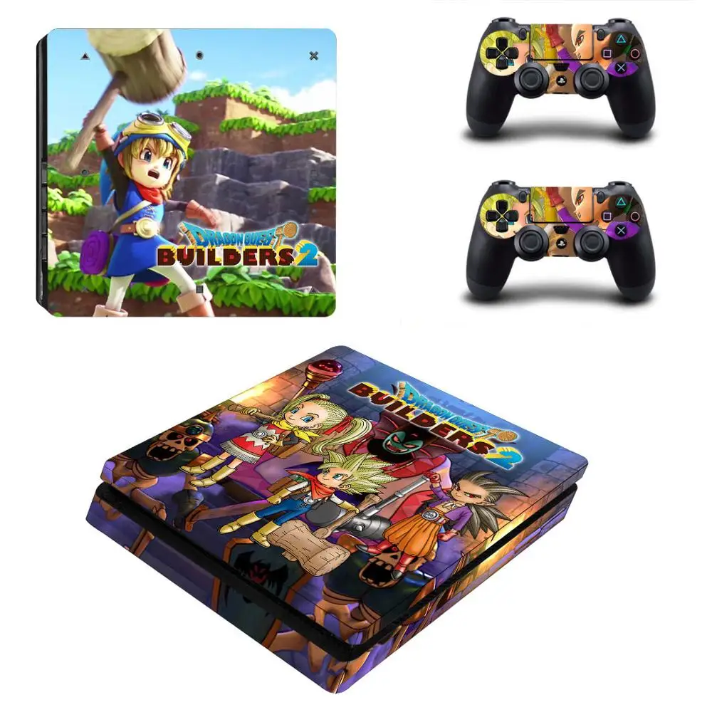 YSP4S-3199 Dragon Quest строителей 2 PS4 тонкие наклейки Play station 4 Slim кожи Стикеры для Игровые приставки 4 Slim консоль и контроллер - Цвет: YSP4S-3199