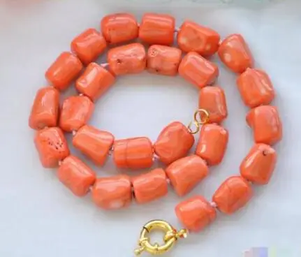 Ювелирные изделия Жемчужное ожерелье подлинный 10~ 16 мм цилиндр барокко розовое коралловое ожерелье драгоценные камни бисер Свадебный женский подарок