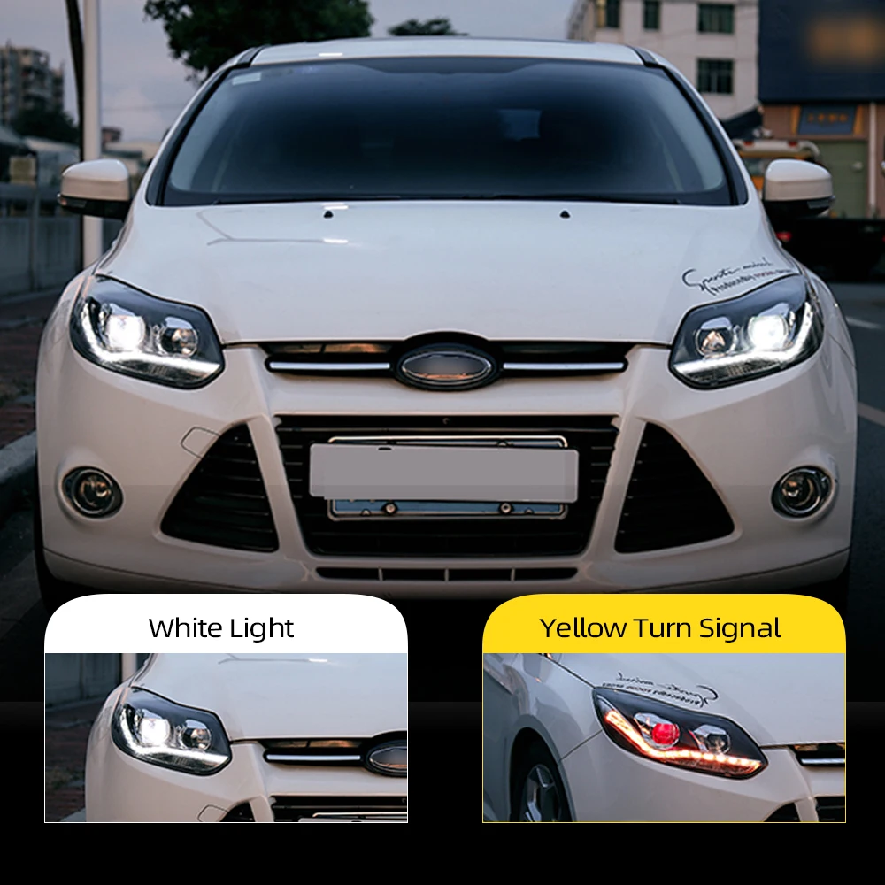 Автомобильный Стайлинг в сборе для Focus 2012 2013 2014 фары светодиодный DRL Объектив