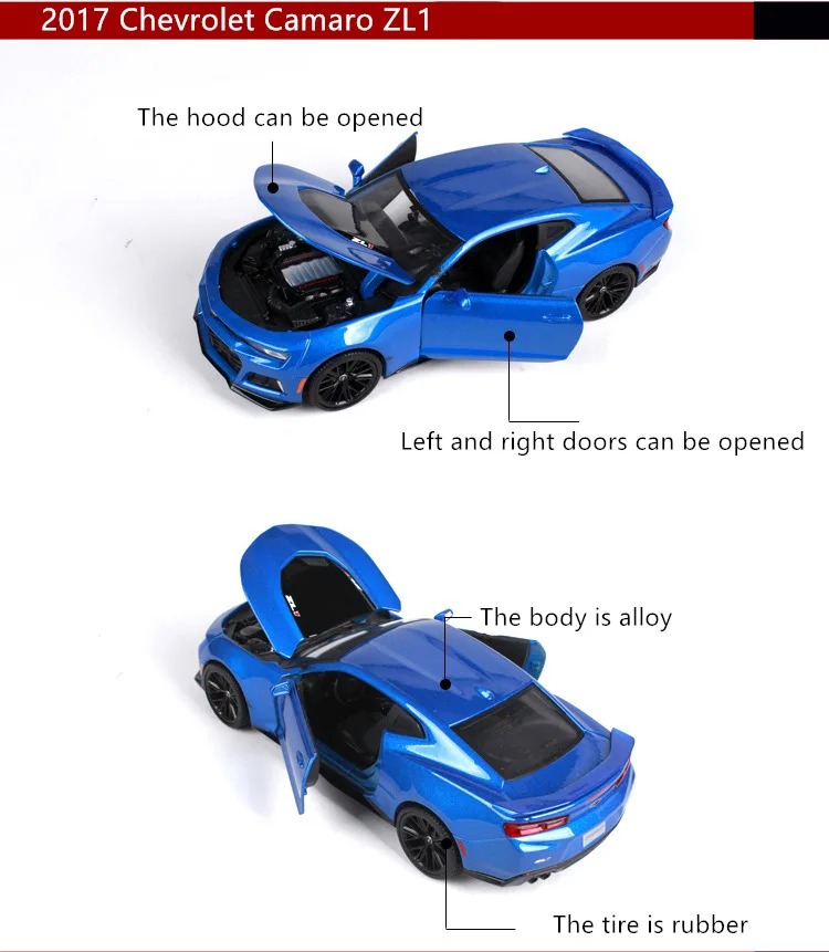 Maisto 1:24 Chevrolet Camaro ZL1 Roadster имитация сплава Модель автомобиля Моделирование Украшение автомобиля коллекция Подарочная игрушка