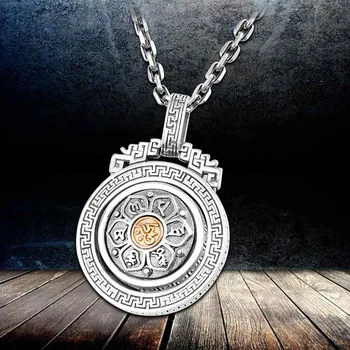 

manufacturers direct marketing Thai silver sterling silver sautoir personality Buddha S925 accessories men's six words pendant
