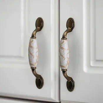 Ceramic Cabinet Handle Furniture Handle Kitchen Handle Pulls Drawer Knobs Cupboard Pulls Antique Furniture Hardware