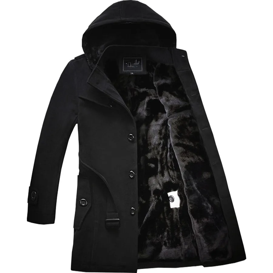 Зимний Тренч мужской модный длинный пальто Мужская Горячая Распродажа шерстяное пальто толстая мужская одежда Размер 4XL шерстяные куртки
