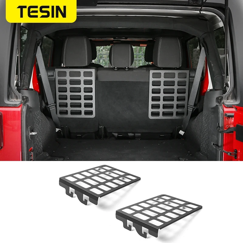 

TESIN Best Sales Iron Seat Back Bracket Shelf Trunk Rack Luggage Carrier Holder Car Styling for Jeep Wrangler JK 2007+