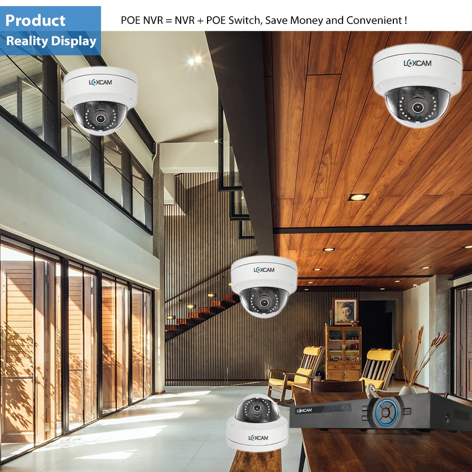 LOXCAM H.265+ камера видеонаблюдения системы безопасности 8CH 5MP POE NVR комплект 48 В 5MP антивандальный открытый аудио запись звука POE IP камера Onvif