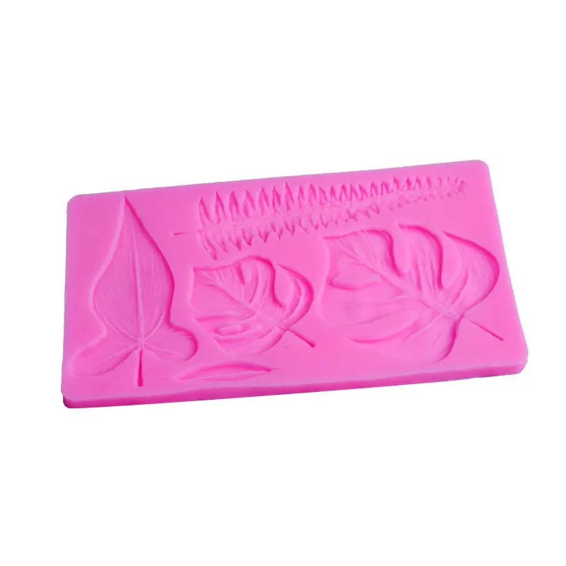 Fern Grass Monstera Leave Silicone Mold For Fondant Cake Embossed Decorating Candy Chocolate Hand Made Leaves DIY Baking Tools |
