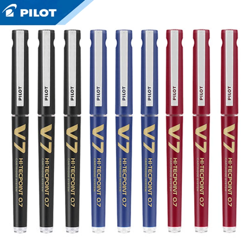 Pilot-V7-Hi-Tecpoint-Cartridge-System-Rollerball-Pen-Medium-Point 0,7 мм 6 шт./лот иглы точка черный/красный/синий/зеленый/фиолетовый