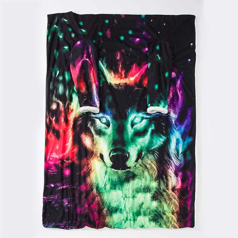Зимнее Psychedelic Rainbow Edd Коралловое Флисовое одеяло теплое мягкое плюшевое одеяло на искусственном меху с рукавами диван уличное утяжеленное одеяло с рукавами