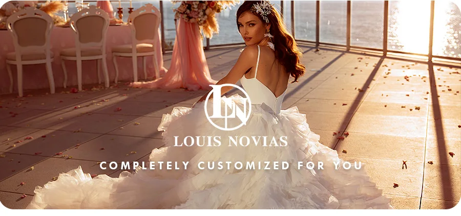 LOUIS NOVIAS A-Line Wedding Dresses For Women 2023 Delicacy Beaded Lace Embroidery Long Sleeve Wedding Gown Vestidos De Novia