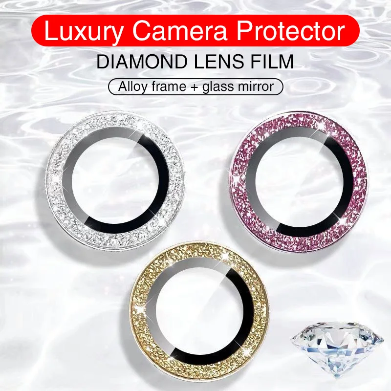 Diamond Camera Lens Protector For iPhone 13 Pro Max 12 Mini Camera Metal  Ring Glass For iPhone 11 12Pro Max 13Pro Protective Cap - AliExpress