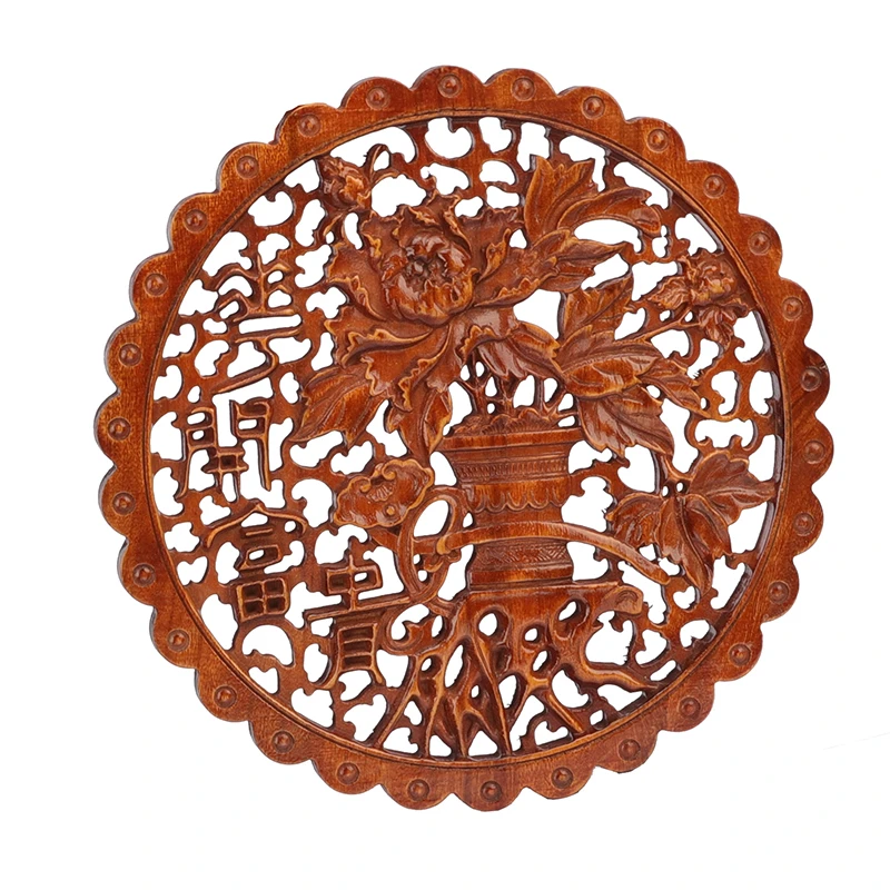 

VZLX Wood Carved Applique Frame Corner Onlay Unpainted Furniture Home Door Decor Decoration Accessories Rich Lotus