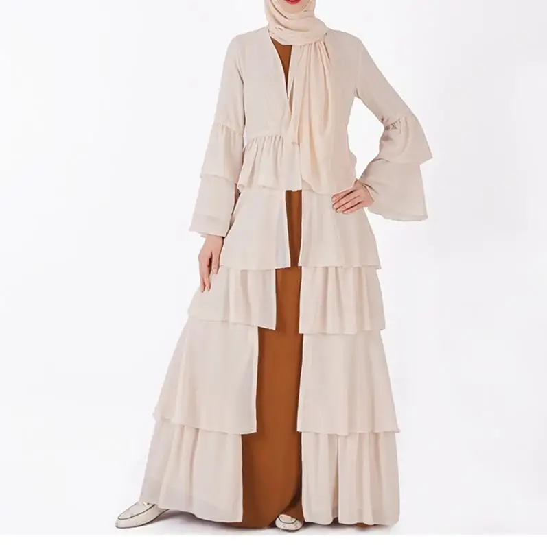 as picture Abaya Dubai Kaftan Hijab Muslim Dress Malaysia Chiffon Cardigan Jilbab Caftan Ramadan Abayas For Women Turkish Islamic Clothing - Цвет: as picture