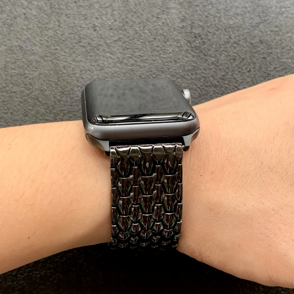 Браслет из нержавеющей стали с бабочками и каплями для часов Apple Watch 38 мм 40 42 44 м