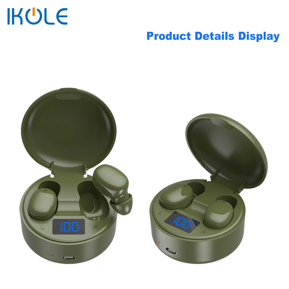 IKOLE TWS Bluetooth 5 0 Беспроводные наушники с ЖК дисплеем зарядка Cass Stereo HIFI Deep Bas