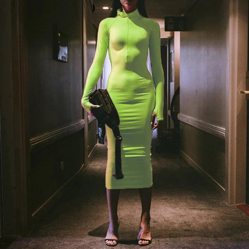 AOSSILIND-Autumn-winter-long-sleeve-turtleneck-zipper-sexy-bodycon-Midi-dresses-women-casual-sheath-long-party