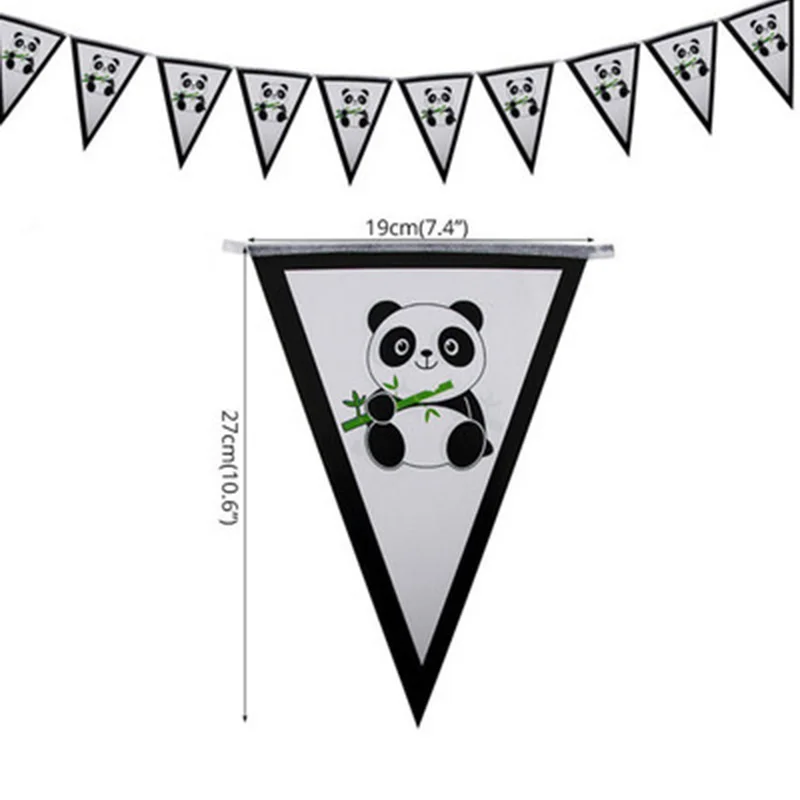 Pennant Панда день рождения бутафория для украшения праздничные столовые приборы для торжеств набор бумажных стаканчиков шляпа-торт ко дню рождения День Рождения вечерние принадлежности - Цвет: Pennant