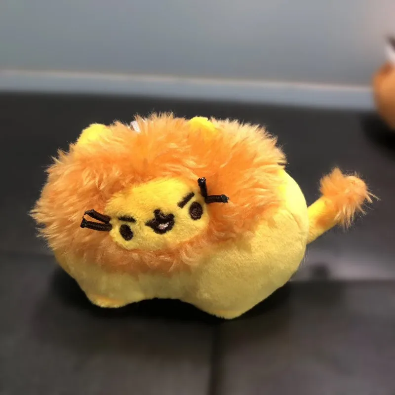 Милая плюшевая игрушка брелок с мультяшным животным котом, рюкзак с кнопками для ключей, жирный кот, Оранжевый кот, персидский кот, плюшевая мягкая плюшевая мини-игрушка - Color: A-7cm