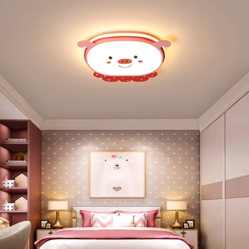 

Modern LED Dimmable pig Ceiling Light with Remote Control Pink Lamp for Children's Room Kids Girls Bedroom Nursery