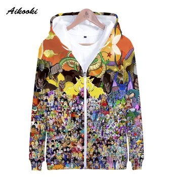 

Hot Anime Dragon Ball Zipper Hoodies Men/Women Sweatshirt Hoody 3D Dragon Ball Z Hooded Boy/Girl Autumn Winter Polluver Tops
