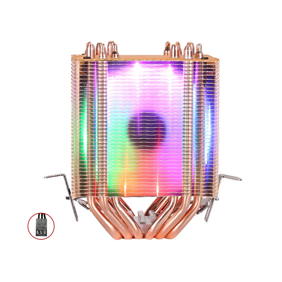 Кулер для процессора Intel и AMD с 6 тепловыми трубками, двухбашенный ...