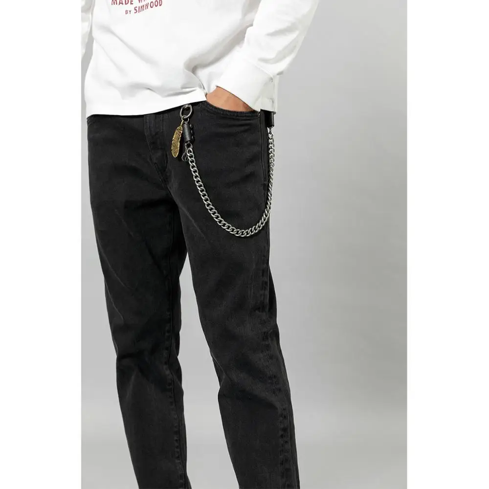 Skup SIMWOOD 2019 atumn zima nowe czarne dżinsy mężczyźni przyczynowe slim fit denim spodnie wysokiej jakości plus size odzież marki SI980647