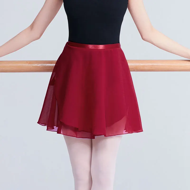 Girls Women Chiffon Ballet Dance Tutu Skirt Women Girls Gymnastics Wrap Skirt Training Ballet Skirts