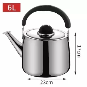 Нержавеющая сталь, утолщенный чайник со свистком, чайник большой емкости, газовая, индукционная плита, универсальный чайник со свистком - Цвет: 6L