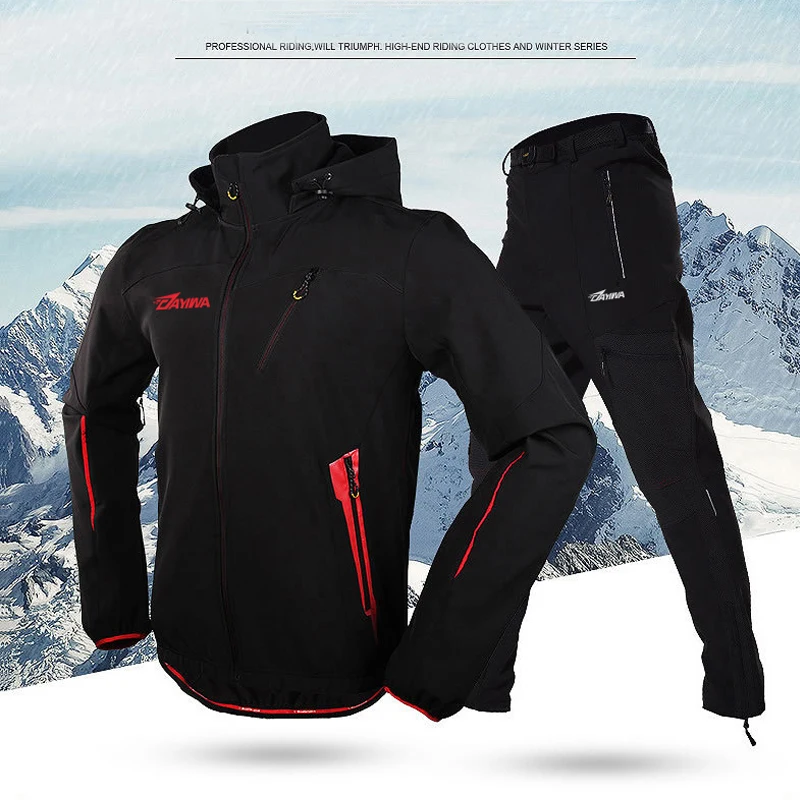 Dayiwa комплект одежды для велоспорта мягкая оболочка зимняя мужская водонепроницаемая флисовая походная куртка брюки ветрозащитное пальто для рыбалки