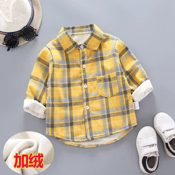 

IENENS Winter Warm Shirt Clothes Baby Shirts Toddler Infant Boy Thicken Tops 1 2 3 4 Years Kids Plus Velvet Shirts