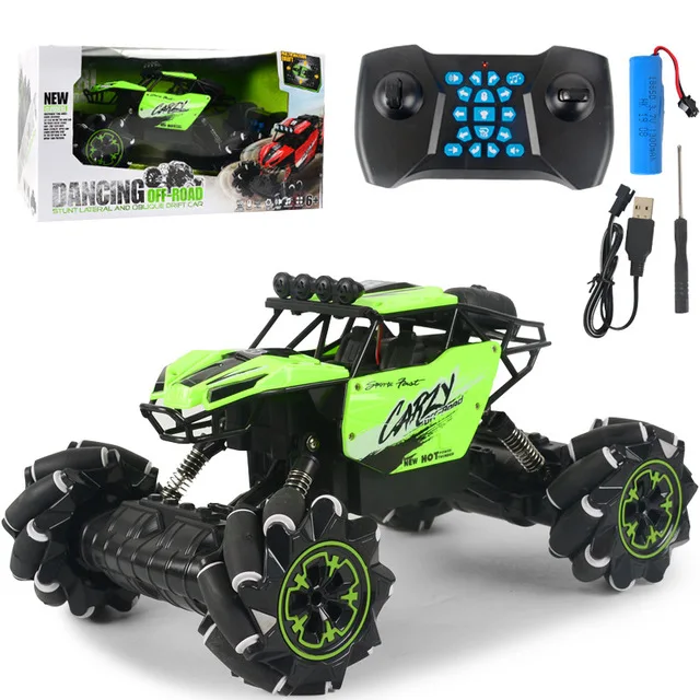1/16 Rc автомобиль 2,4 ghz 4wd новая технология Rc автомобиль внедорожный музыкальный пульт дистанционного управления автомобиль трюк дрейф скалолазание автомобиль игрушки для детей Подарки - Цвет: Green belt box