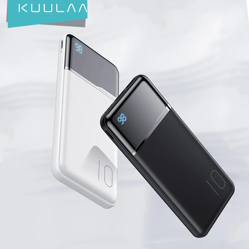 KUULAA Power Bank 10000 мАч портативный аккумулятор для зарядки мА повербанк USB Внешнее