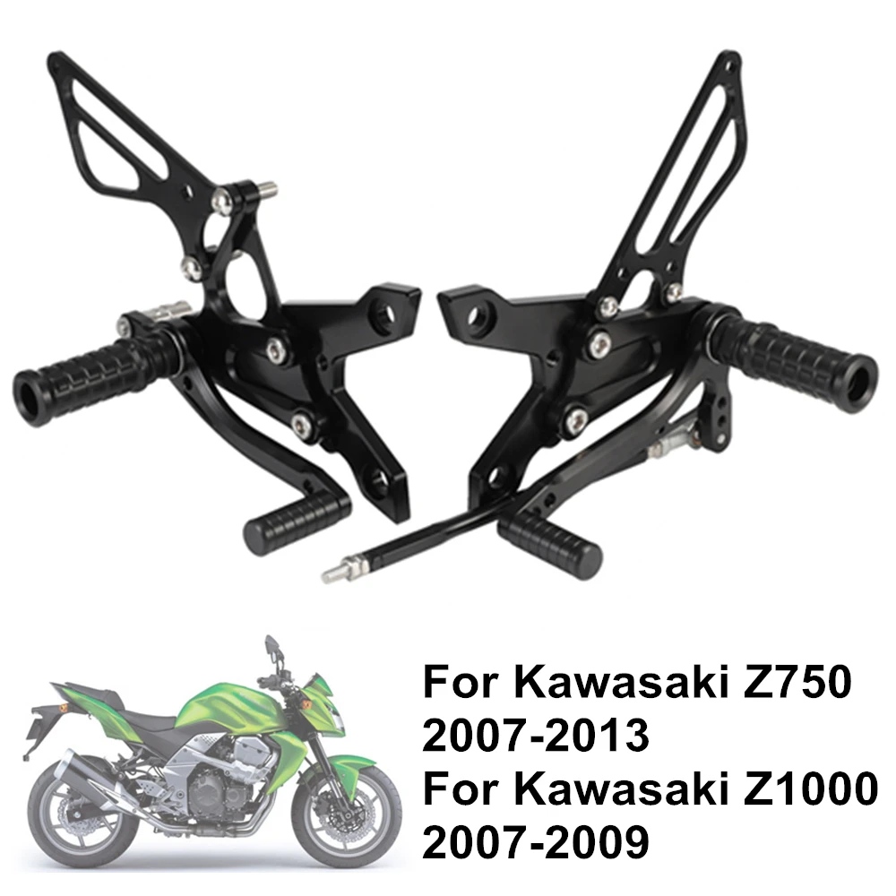 Z750 2007-2013 Z1000 2007-2009 Регулируемый алюминиевый сплав CNC мотоцикл задний Набор Подножки для KAWASAKI