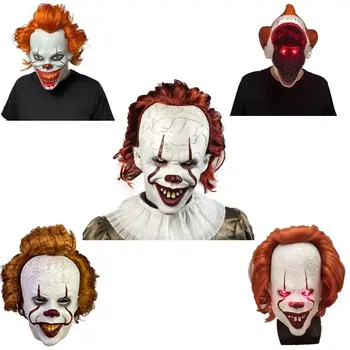 

2020 Snailify Joker Pennywise Mask Stephen King Horror Cosplay LED Latex Masks Helmet Clown Halloween Party Costume Prop